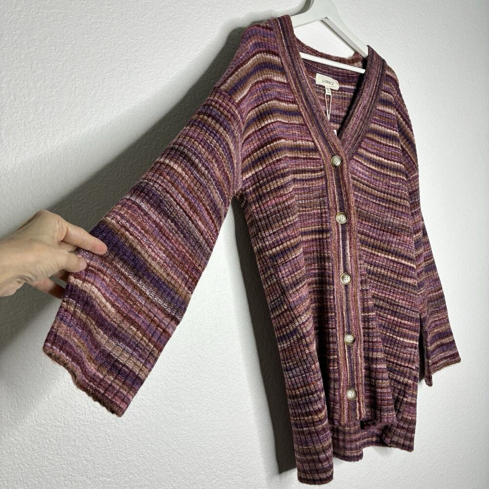 L*Space Demi Mulit Color Striped Cardigan Sweater XS/S NWT - Picture 5 of 10